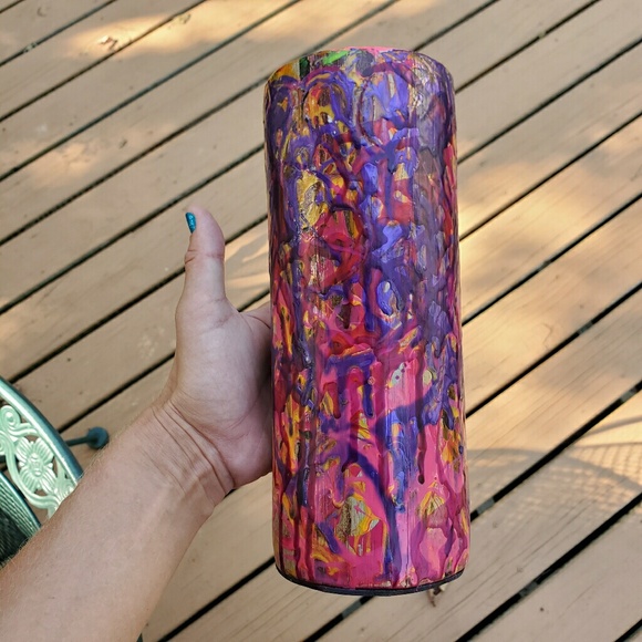 FUNKY Color Drip Pink Purple Yellow Round Vase! - Picture 5 of 8